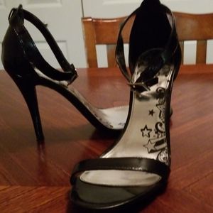 Strappy black stilettos size 11
